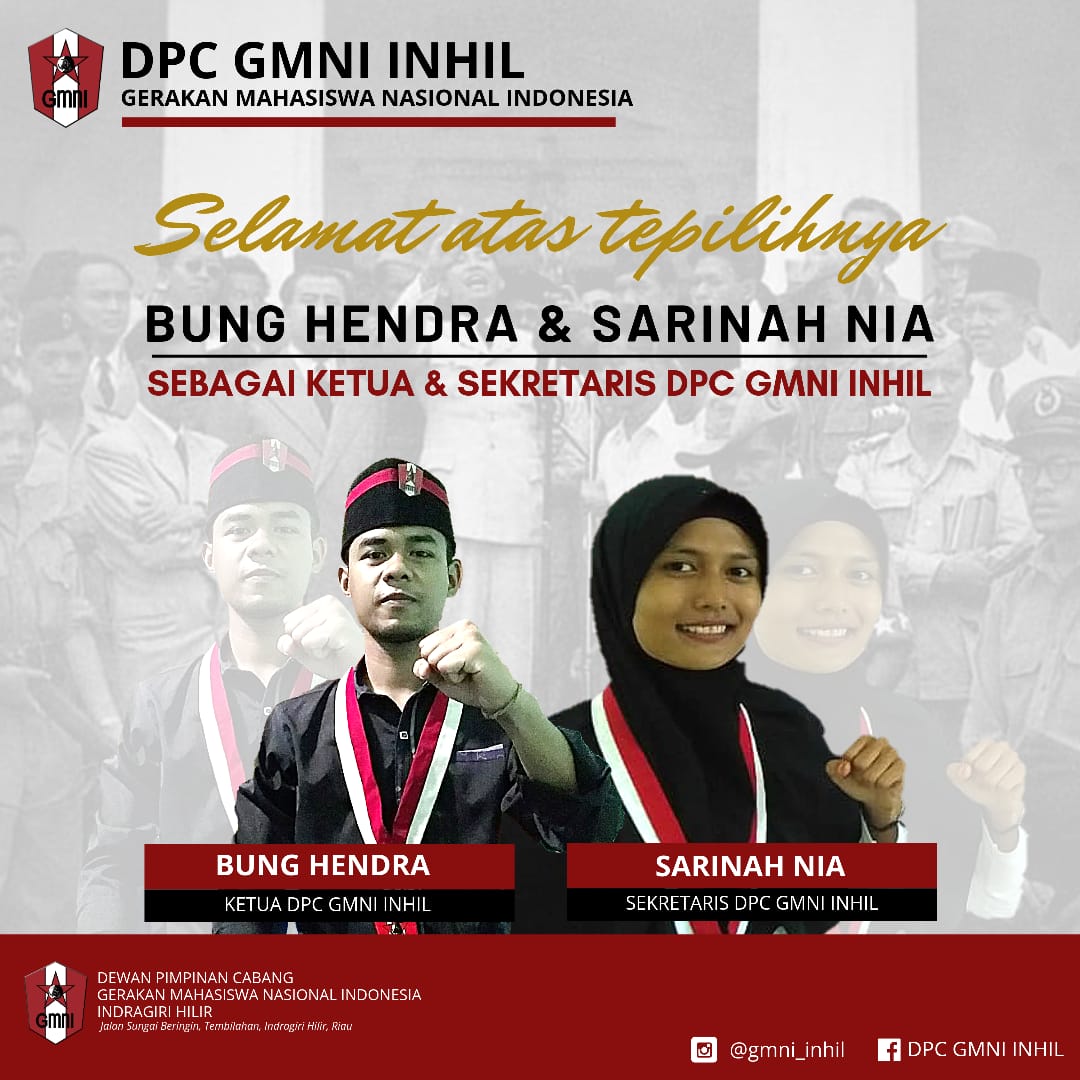 Hendra Tarmizi Terpilih Sebagai Ketua DPC GMNI Inhil Periode 2019-2020
