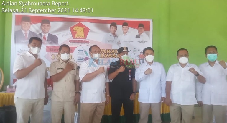 Nurzahedi Tinjau Vaksinasi Massal Partai Gerindra Kuansing di Lubuk Jambi