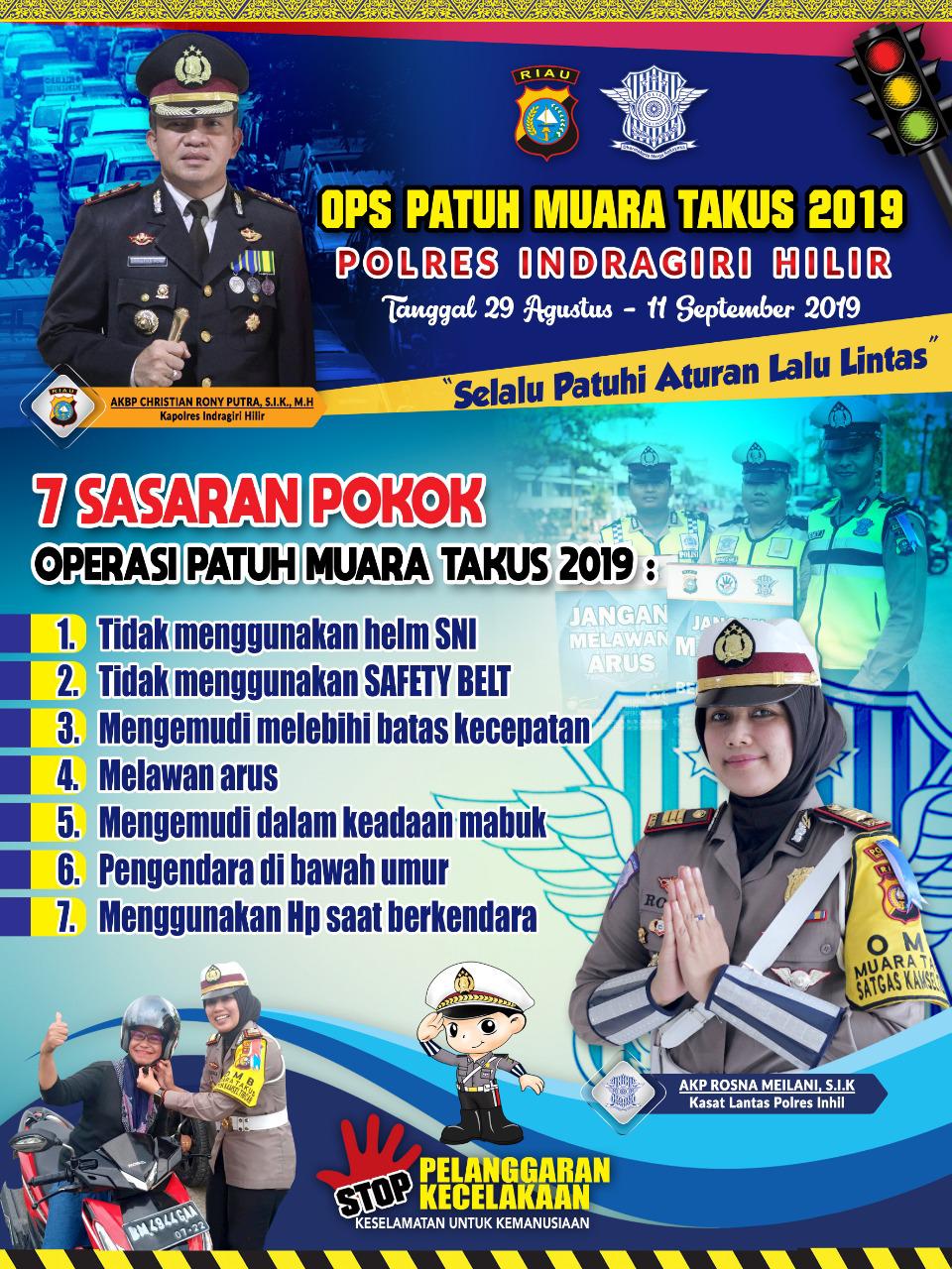 Hari ini Pores Inhil Laksanakan Apel Gelar Pasukan Operasi Patuh Muara Takus - 2019