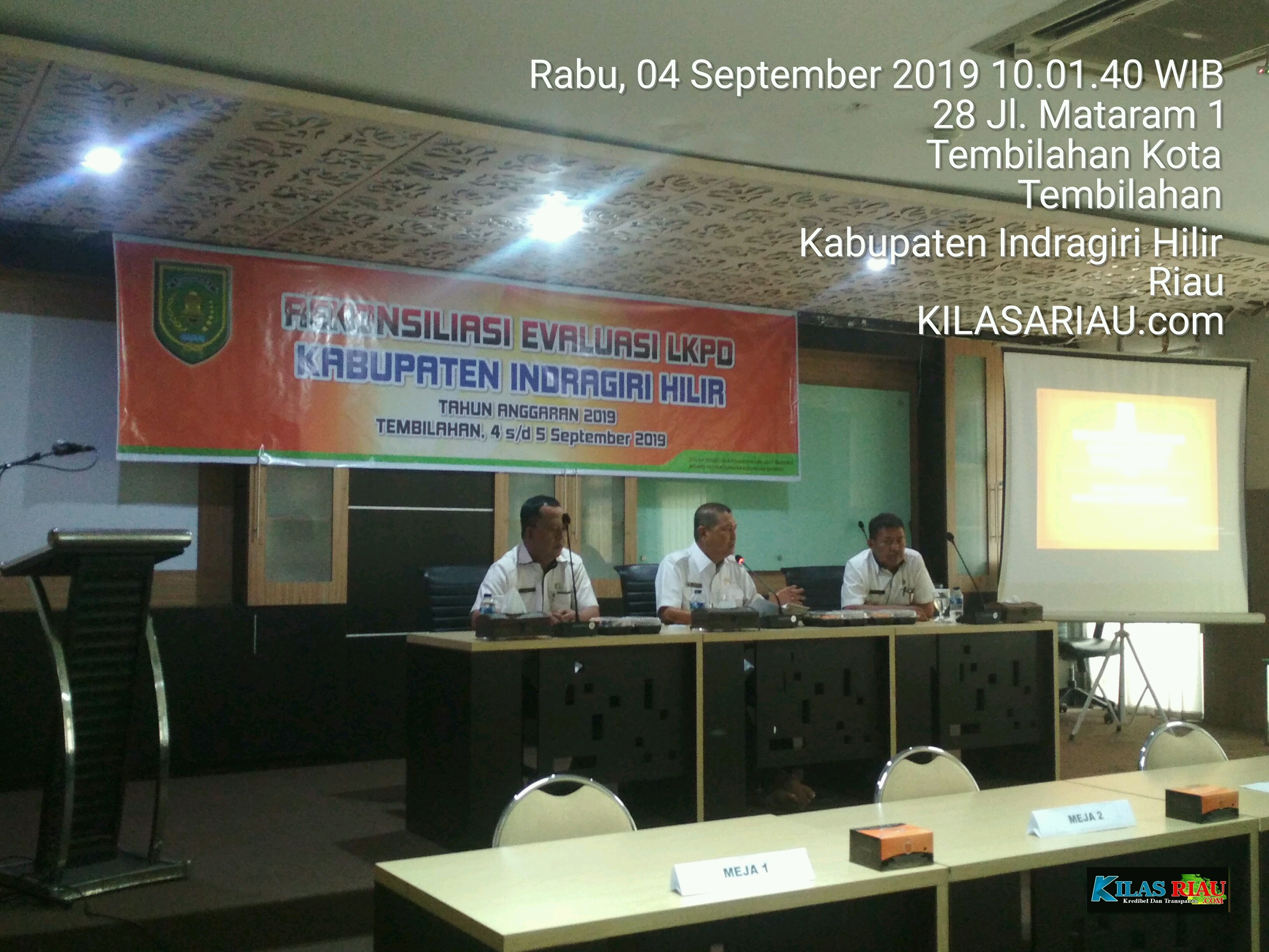 Rapat Rekonsiliasi Evaluasi LKPD tahun 2019 di Resmikan Wabup Inhil H Syamsuddin Uti 