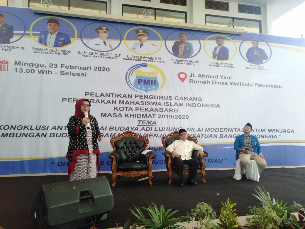 Hadiri Pelantikan Pengurus Cabang PMII Kota Pekanbaru, Misharti Paparkan Tugas Fungsi DPD RI