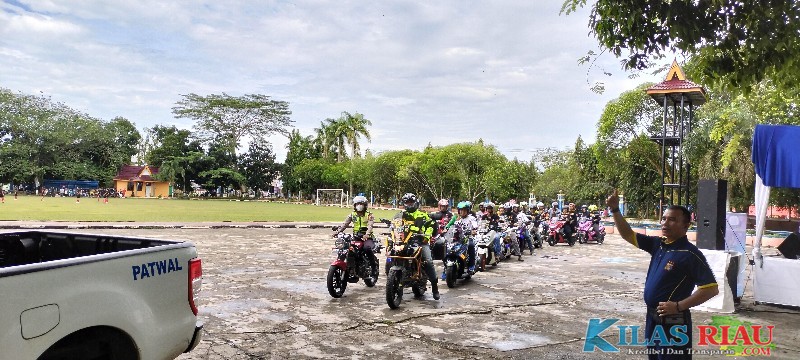 Satlantas Polres Kuansing Kampanye Keselamatan Lalu Lintas dan Senam Bersama Komunitas Motor