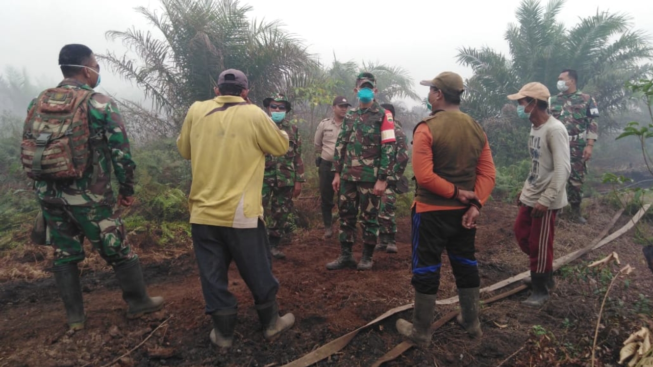 Baru Beberapa Hari Bertugas Dandim 0314 Inhil Letkol Inf Imir Faisal Tinjau Lokasi Karhutla di Desa 