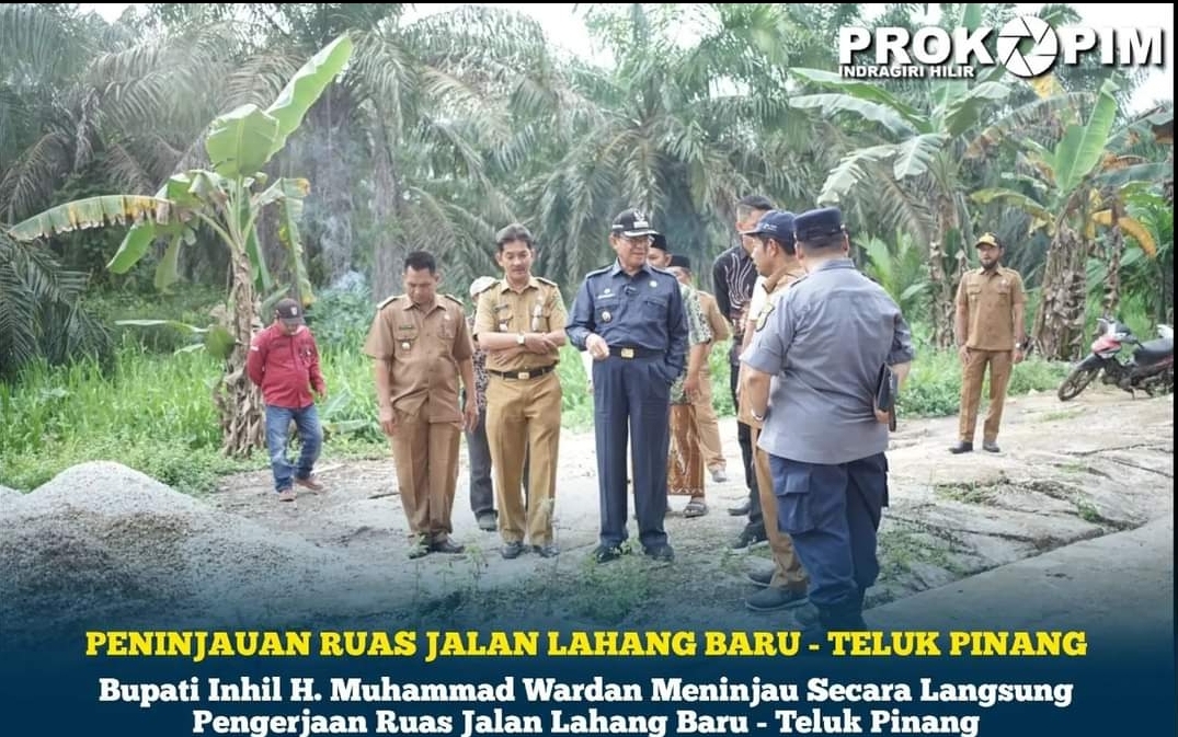 Tinjau Ruas Jalan Lahang Baru - Teluk Pinang, Ini Penyampaian Bupati Inhil