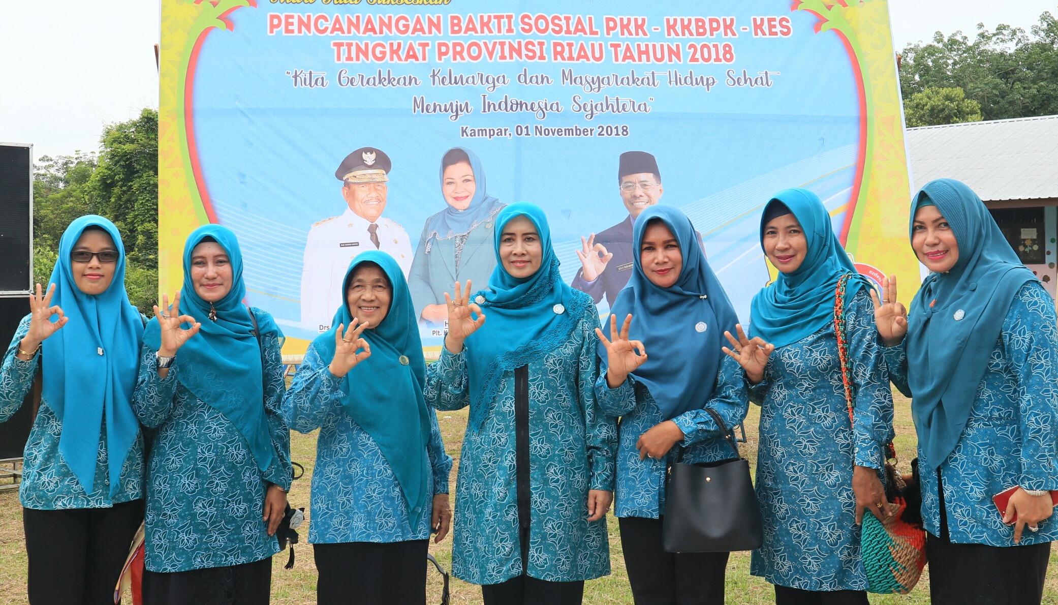 Tim Penggerak PKK Inhil Hadiri Pencanangan Bakti Sosial (PKK-KKBPK-KES) Provinsi Riau