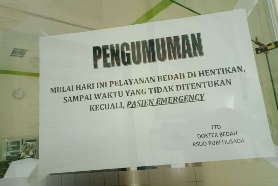 Geger, Dokter Bedah RSUD Puri Husada Tembilahan Hentikan Pelayanan Bedah