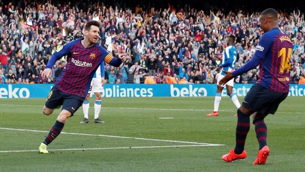 Liga Spanyol: Messi Dua Gol, Barca Tumbangkan Espanyol