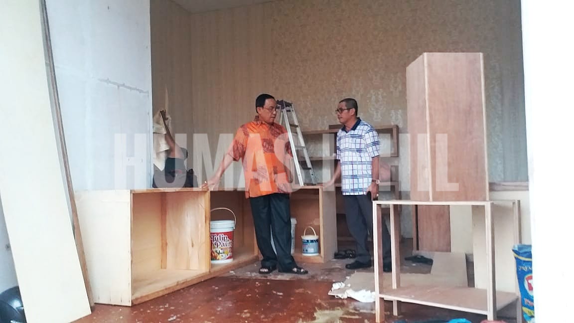 Hm Wardan Tinjau Pembangunan Stand Bazar Inhil MTQ ke XXXVI Provinsi Riau