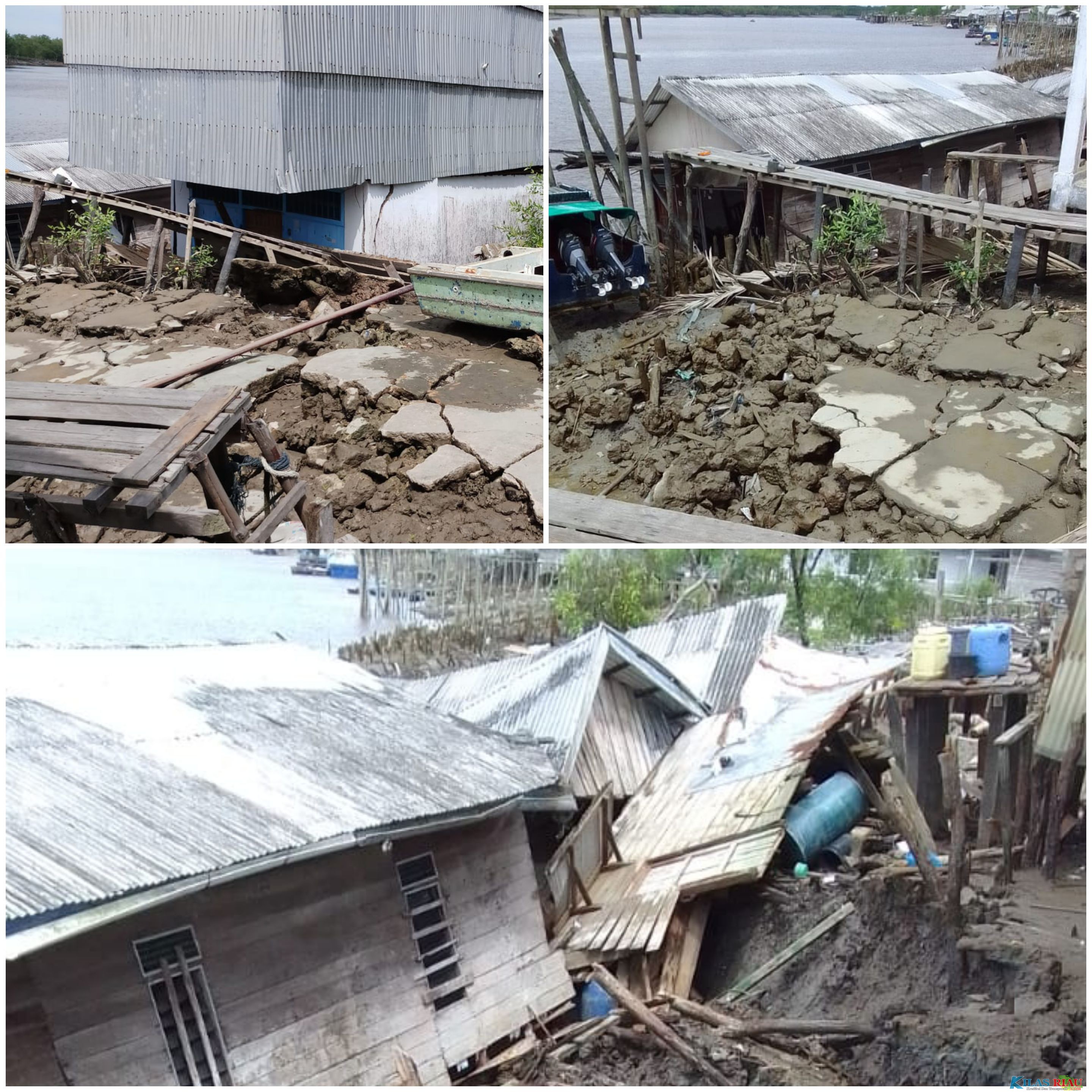 2 Rumah Warga dan 1 Pelabuhan Pancang di Kelurahan Kuala Enok Rusak Berat Akibat Tanah Longsor