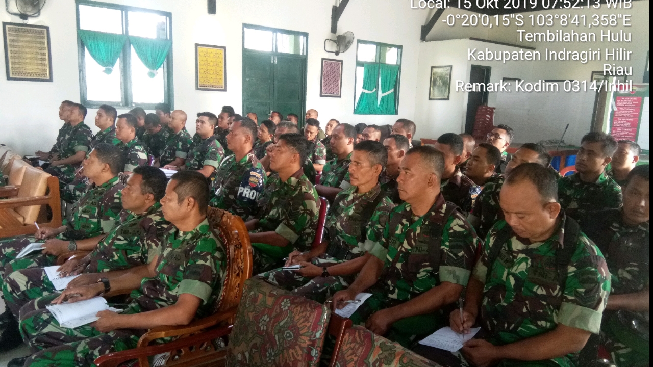 Dandim 0314 Inhil Letkol Inf Imir Faishal Mengumpulkan Seluruh Personil TNI
