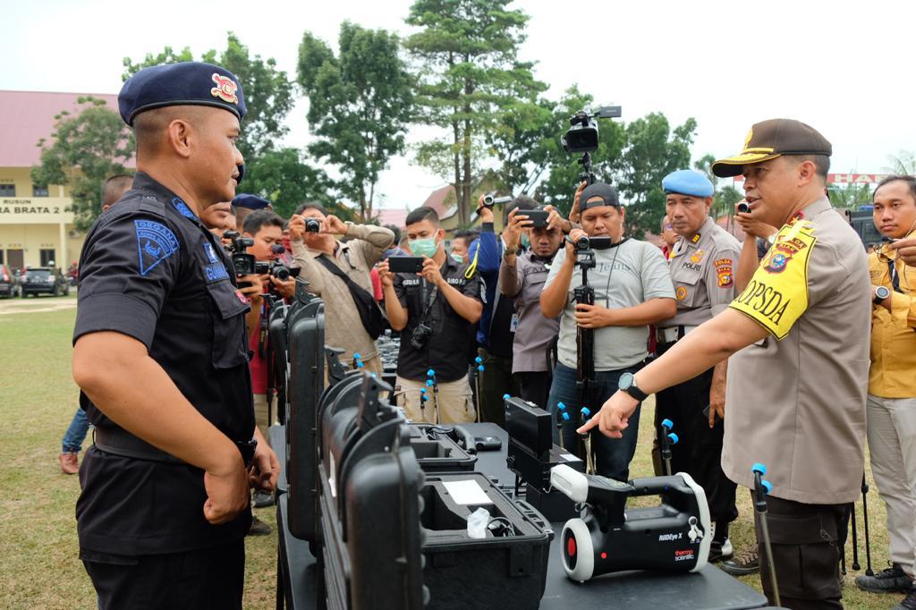 Polda Riau Gelar Apel Operasi Kontijensi Aman Nusa II (Penanganan Covid-19) Muara Takus 2020