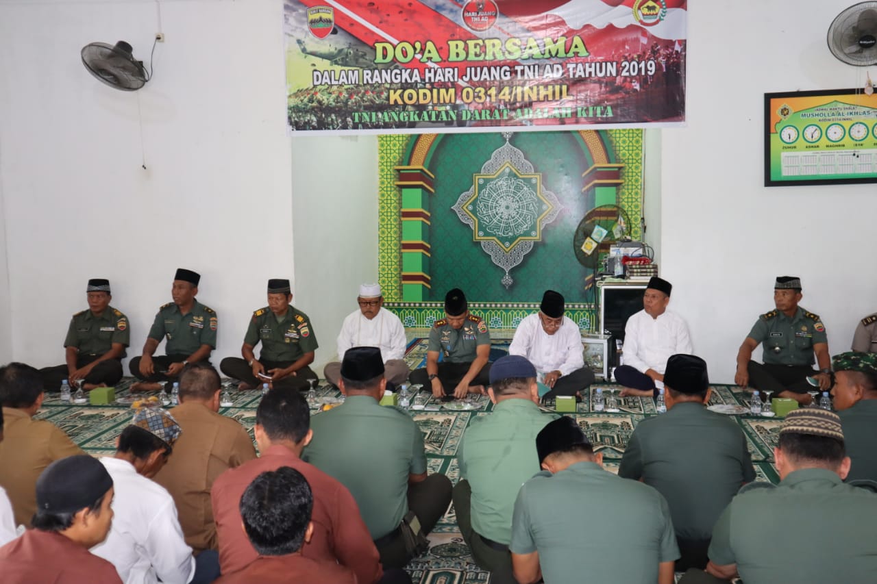 Rangkaian Kegiatan Hari Juang TNI-AD Berjalan Lancar, Kodim 0314/Inhil Gelar Do'a Bersama