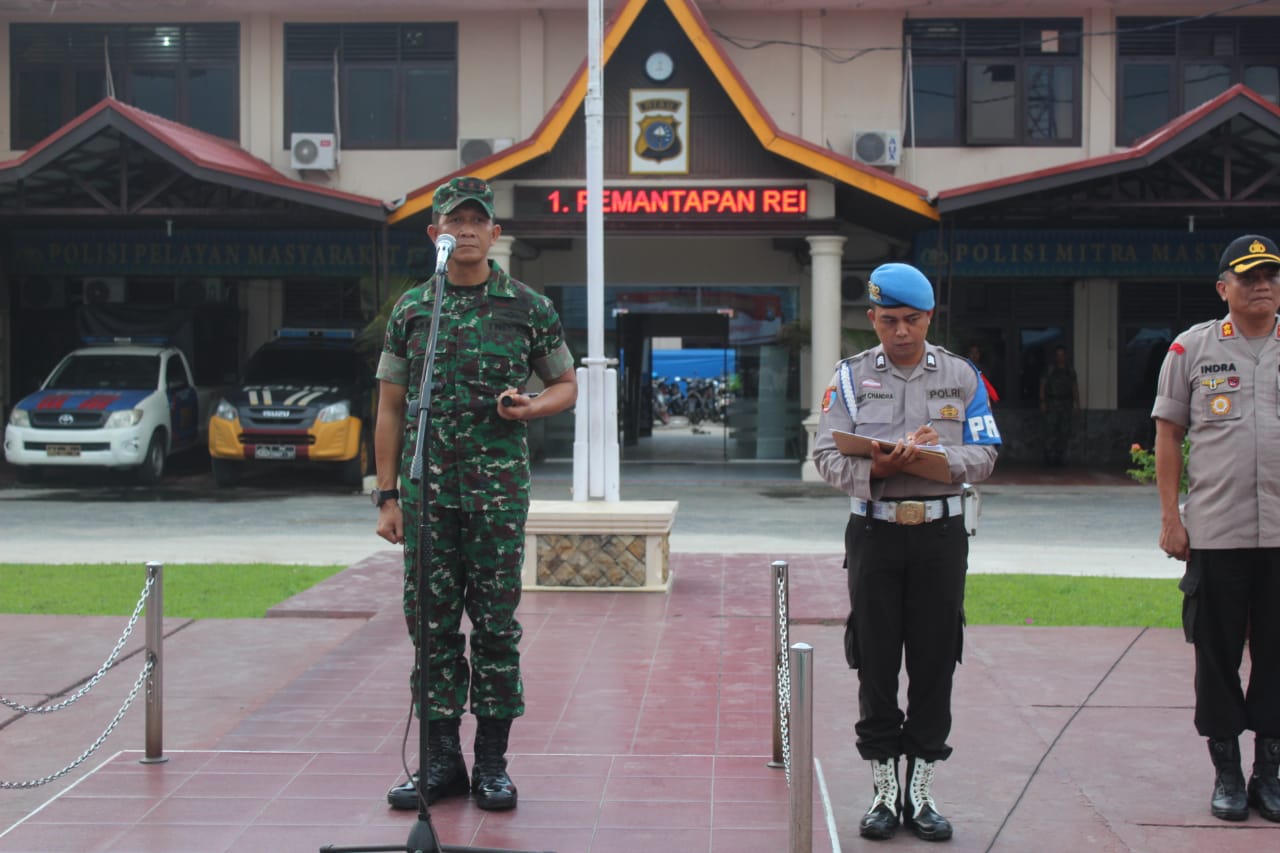 Jelang Nataru TNI-Polri Inhil Laksanakan Apel Gabungan