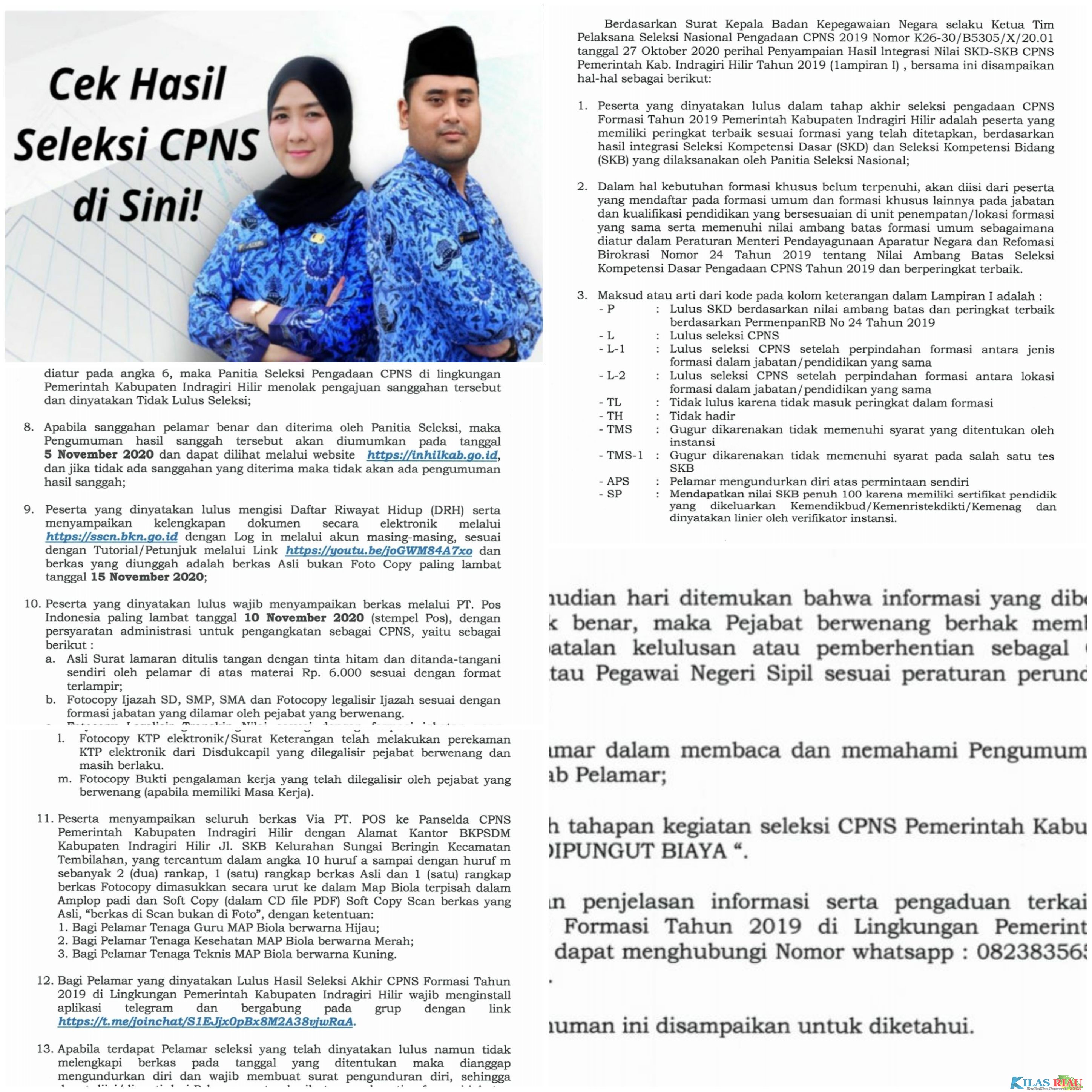 BKPSDM Telah Keluarkan Nilai Akhir CPNS Formasi 2019 di Lingkungan Kabupaten Inhil