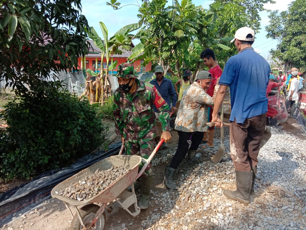 Pengerjaan Pra TMMD di Desa Teluk Kiambang Capai 41%
