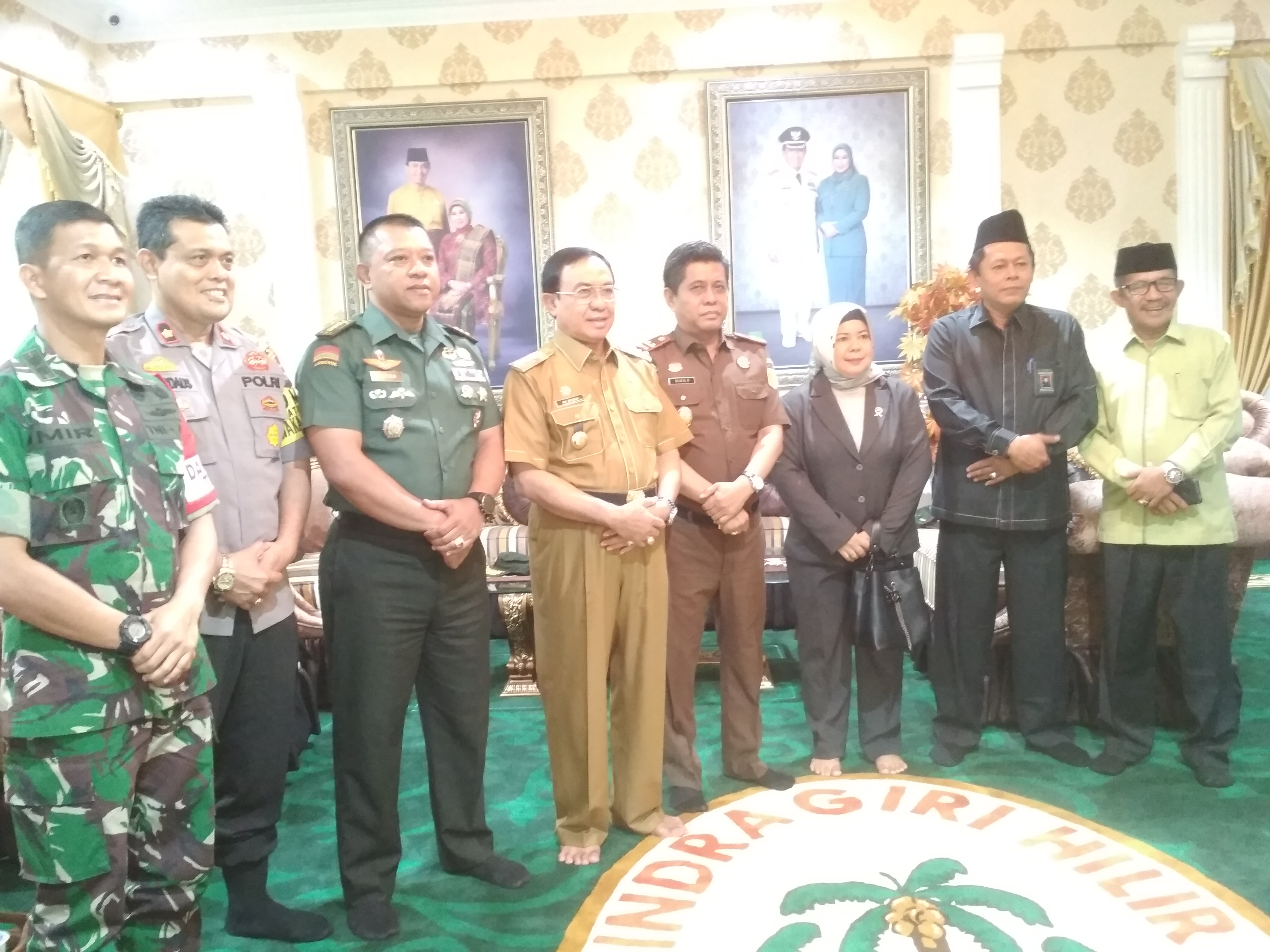 Tim Wasev TMMD Mabesad Kolonel INF Yudianto Putra Laksanakan Coffee morning di Kediaman Bupati Inhil