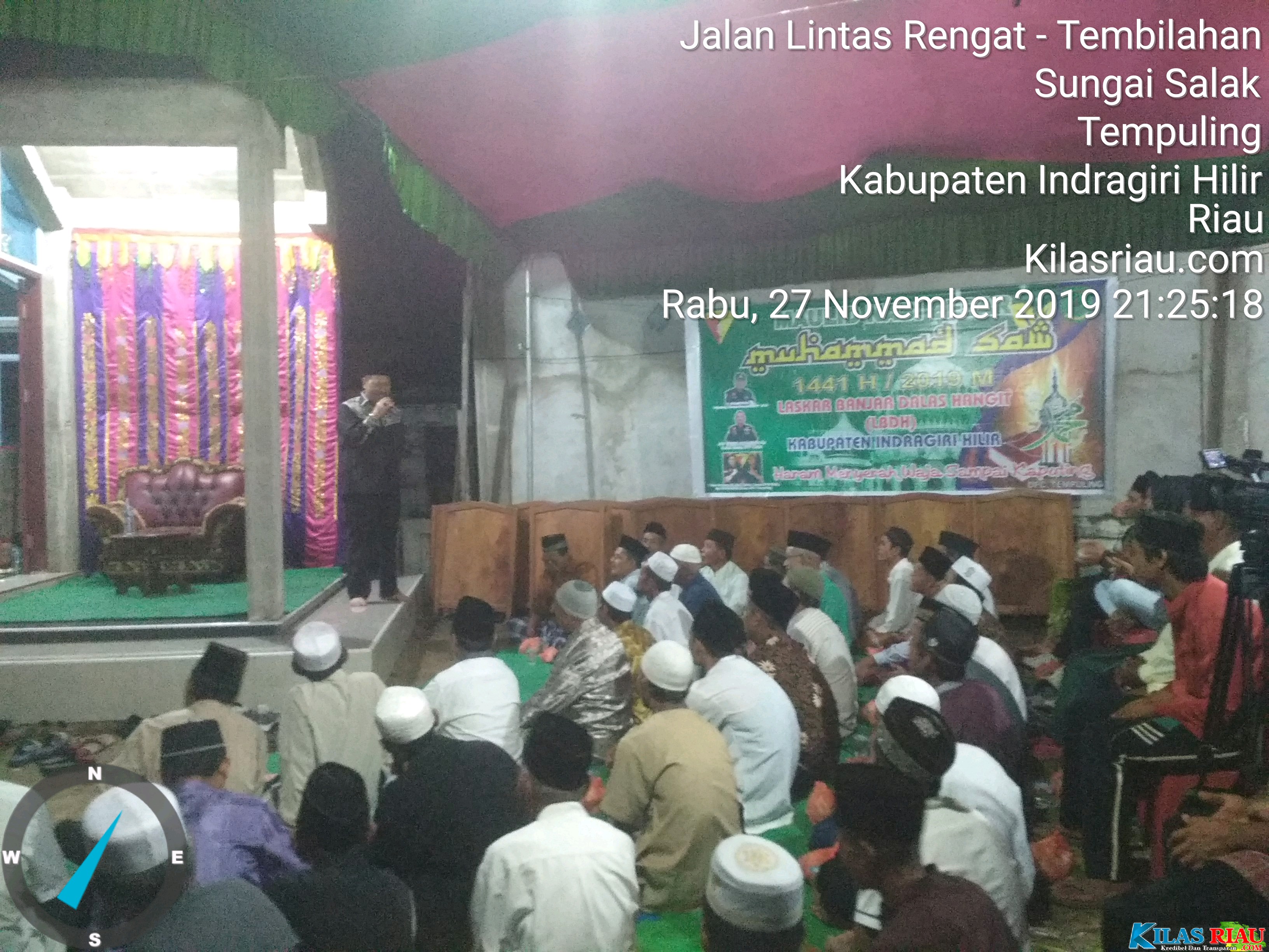 Wabup Inhil Hadir Peringatan Maulid Nabi Muhammad SAW 1441 H di Sungai Salak Tembilahan