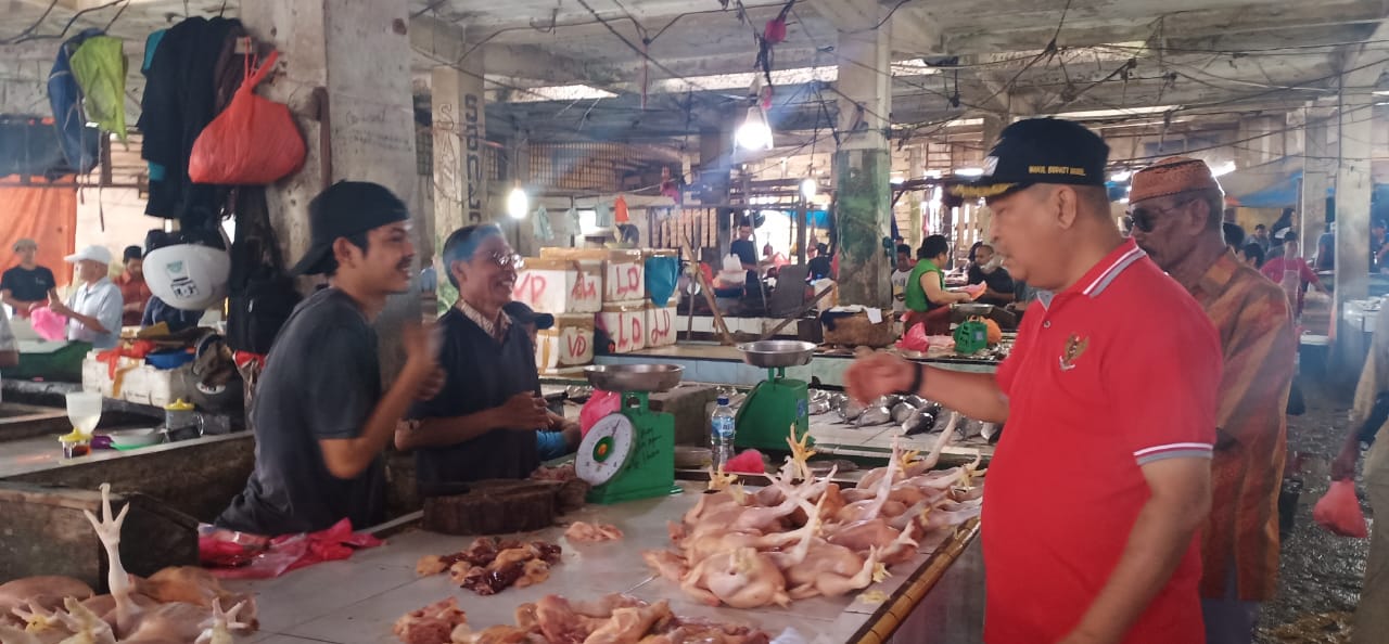 Wabup Inhil H Syamsudin Uti Lakukan Peninjau ke Pusat Pasar Kota Tembilahan