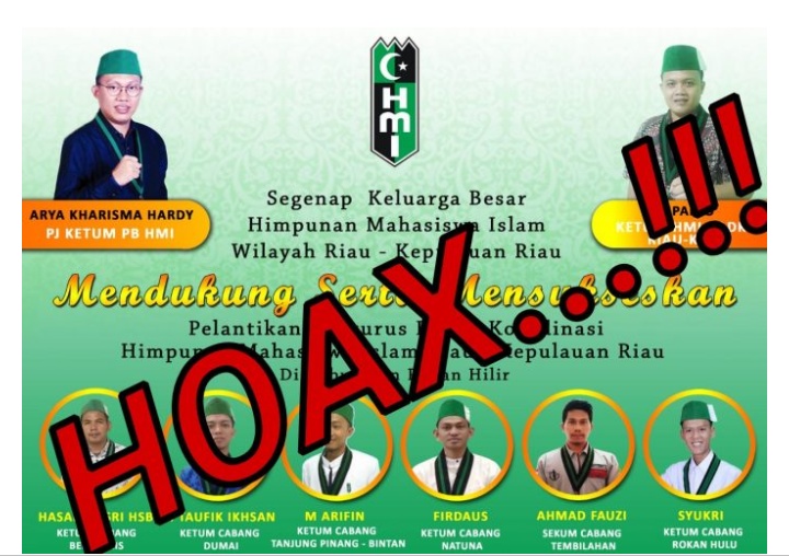 HMI Badko Riau Wiriyanto Aswir Kepri Bidang PTKP Angkat Bicara Mengenai Penyebaran Berita hoax
