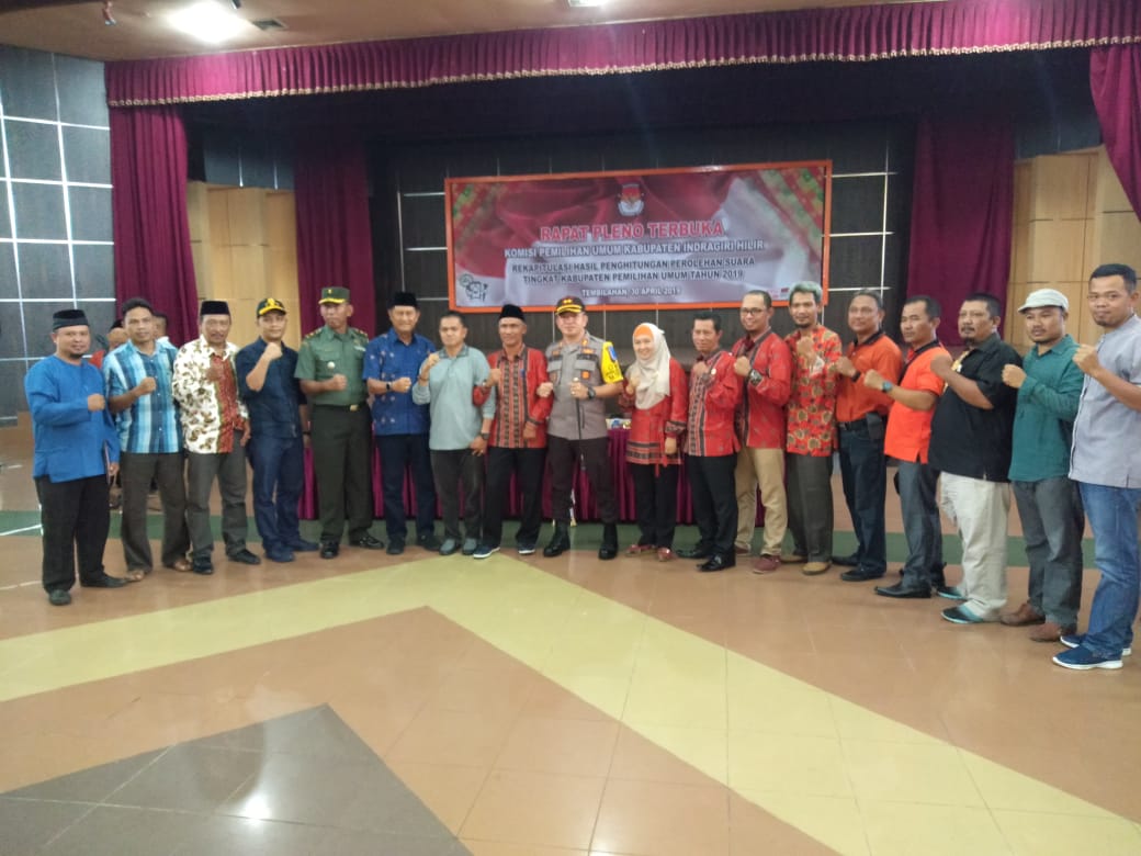 KPU Inhil: Hasil Rekapitulasi Perhitungan Porelehan Suara Tngkak Kabupaten Resmi di Tutup