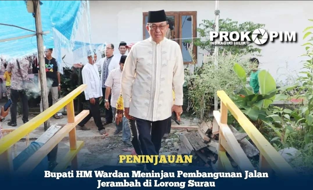 Bupati HM Wardan Meninjau Pembangunan Jalan Jerambah di Lorong Surau