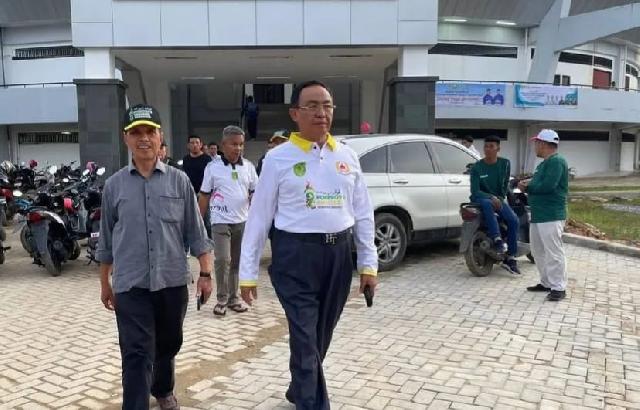 Jelang Pembukaan Porprov X Bupati Inhil H.M.Wardan Saksikan Pertandingan Perdana Cabor Volly