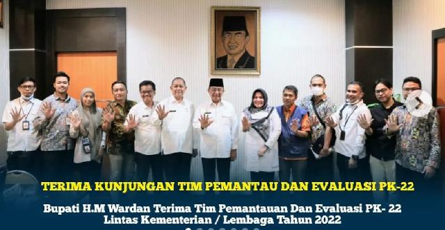 Bupati Inhil Terima Tim Pemantauan dan Evaluasi PK-22 Lintas Kementerian