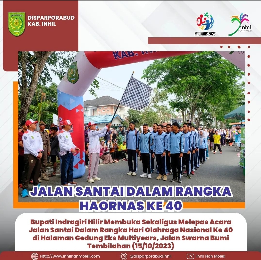 Disparporabud Inhil Gelar Jalan Santai Dalam Rangka Haornas ke-40
