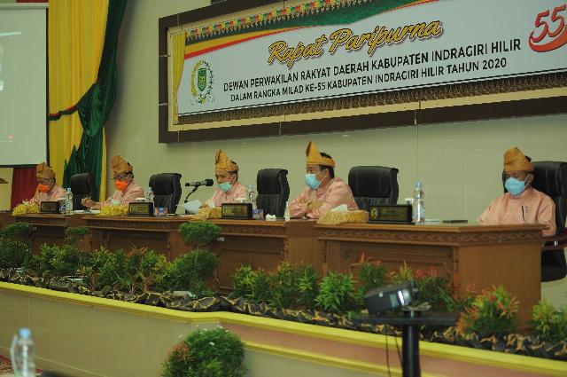 DPRD Gelar Paripurna Istimewa dengan Standar Protokol Covid 19 di Milad Inhil ke 55