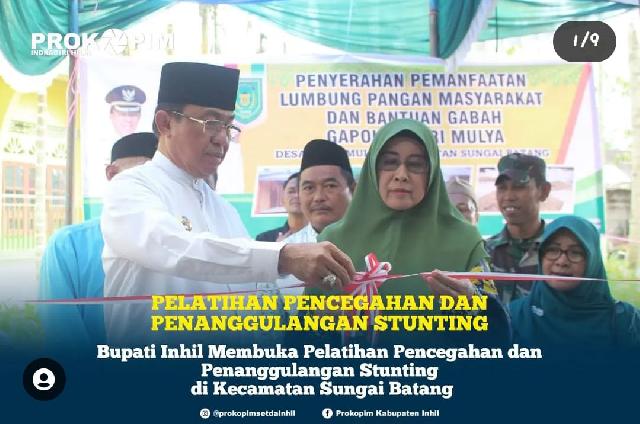 Bupati Inhil Membuka Pelatihan Pencegahan dan Penanggulangan Stunting Kabupaten Inhil