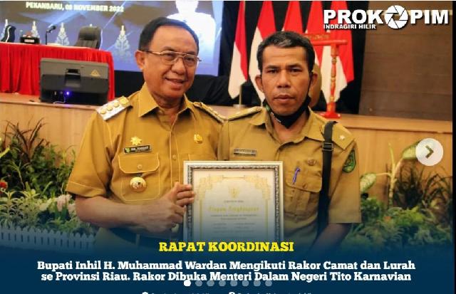 Dihadiri Mendagri, Bupati Inhil Ikuti Rakor Camat dan Lurah se-Riau 
