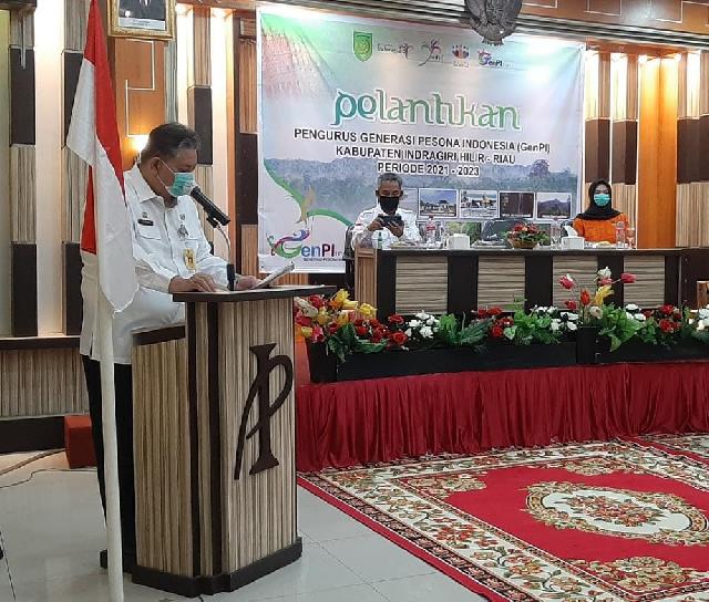 Disparporabud Kabupaten Inhil Selenggarakan Pelantikan GenPi Priode 2021-2023