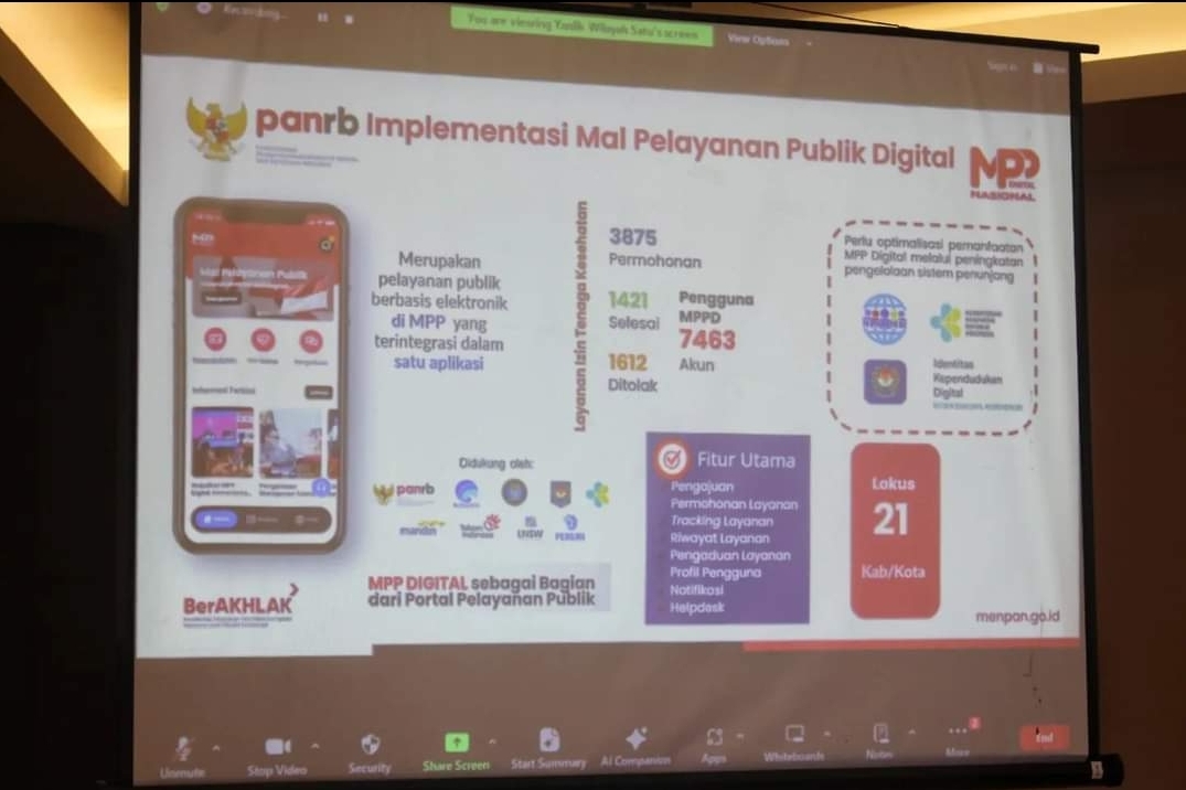 Sekda Inhil Hadiri Sosialisasi dan Penguatan Penerapan MPP  dan Digital
