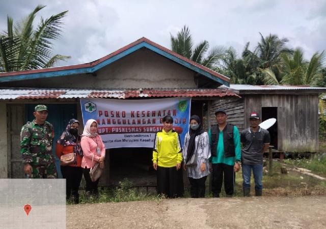 Gerak Cepat Penanggulangan Banjir di Desa Kuala Sebatu, Dinkes Inhil Dirikan Posko Kesehatan