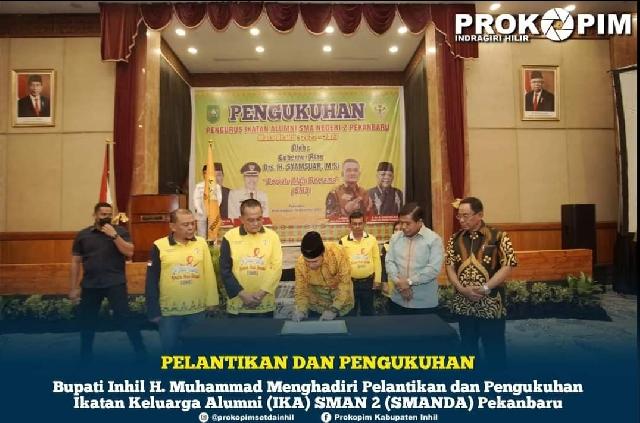 Bupati Inhil Hadiri Pelantikan dan Pengukuhan IKA SMANDA Pekanbaru