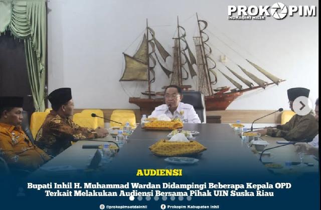 Pemkab Inhil Gelar Audiensi Bersama Pihak UIN Suska Riau