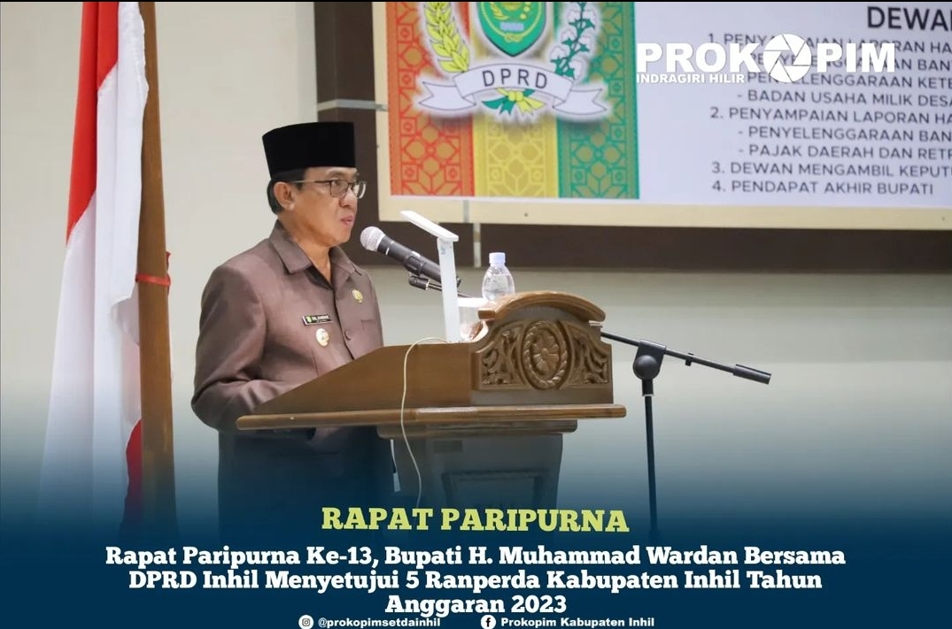 Rapat Paripurna Ke-13, Bupati H. Muhammad Wardan Sampaikan Pendapat Akhir Ranperda