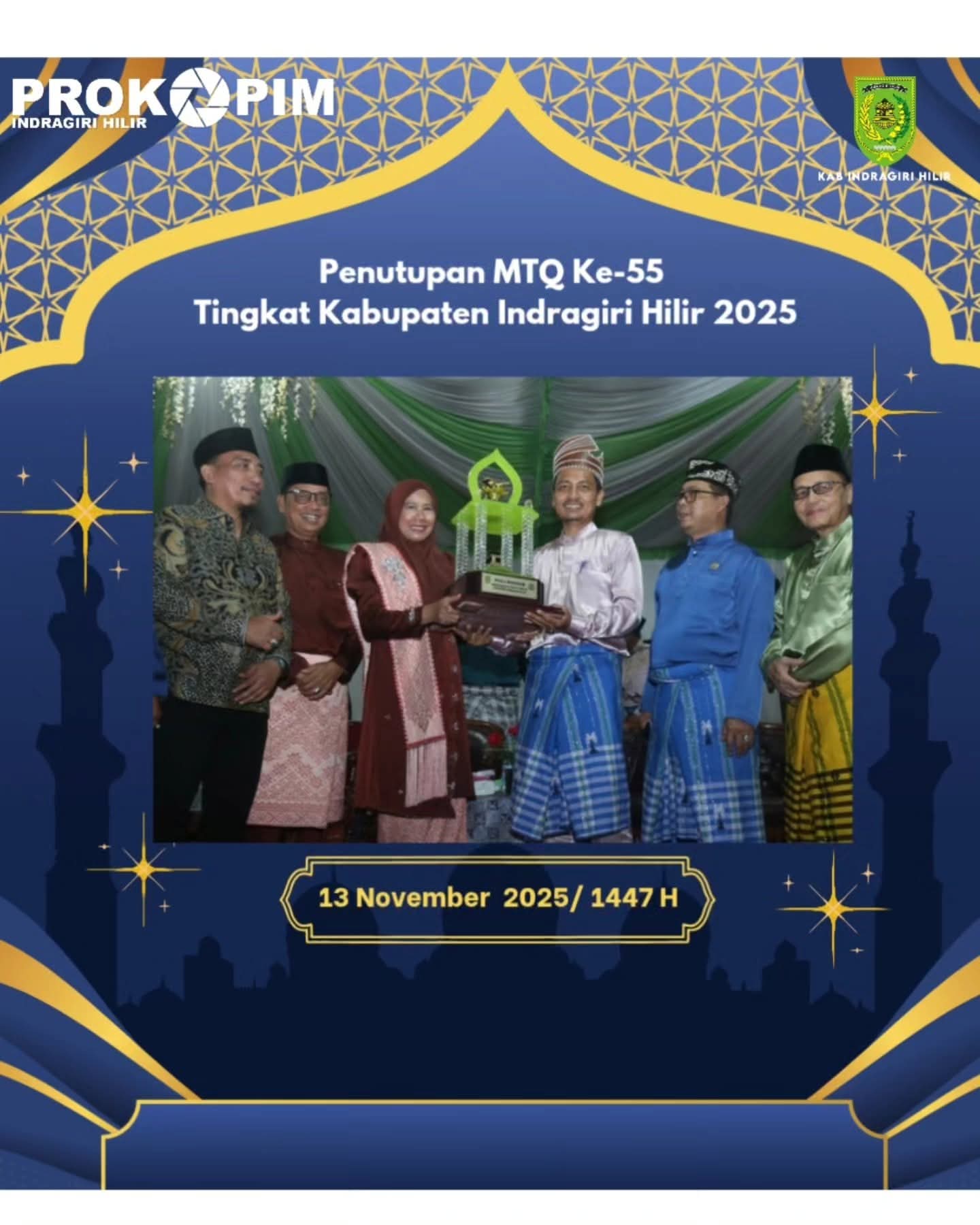 Resmi Ditutup Wakil Bupati Yuliantini, Kecamatan Tembilahan Hulu Juara Umum MTQ ke-55 Tingkat Kabupaten Indragiri Hilir 2025