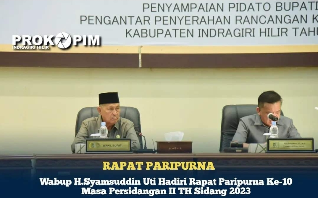 Wabup Inhil Hadiri Rapat Paripurna ke-10 Masa Persidangan II Tahun Sidang 2023
