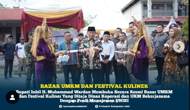 HM Wardan Membuka Secara Resmi Bazar UMKM dan Festival Kuliner Kabupaten Inhil