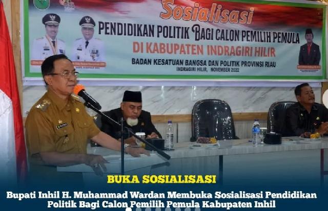 Bupati Inhil Buka Sosialisasi Pendidikan Politik Bagi Calon Pemilih Pemula