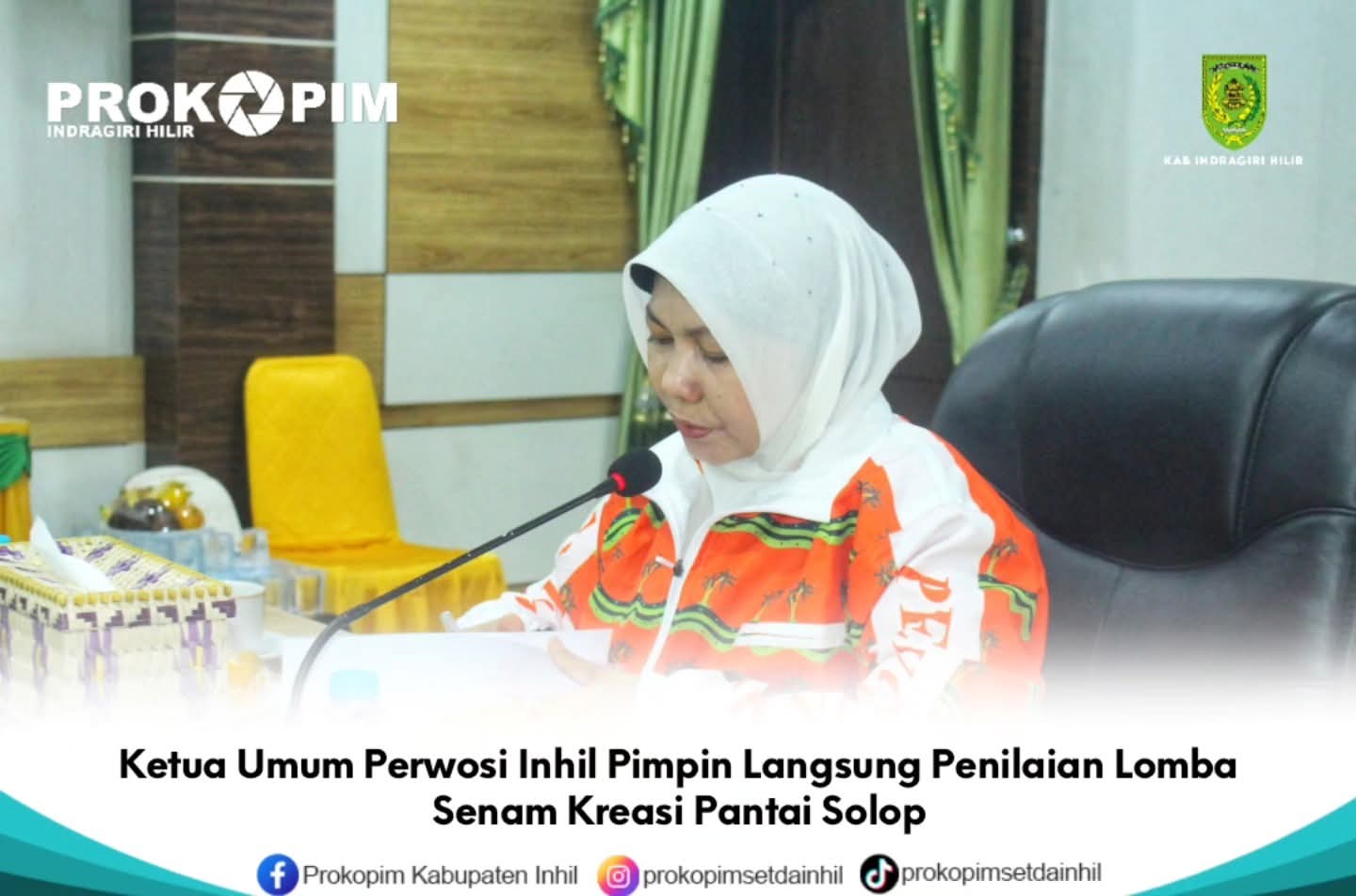 Ketua Umum Perwosi Inhil Pimpin Langsung Penilaian Lomba Senam Kreasi Pantai Solop