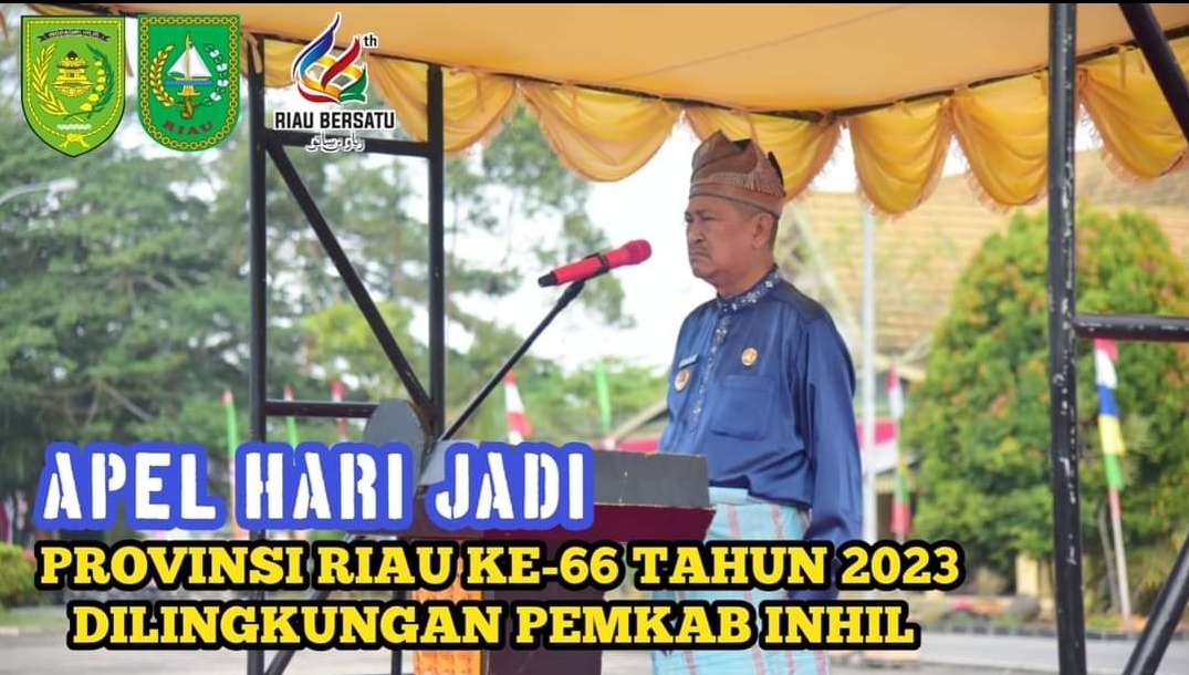 Hari Jadi ke-66 Provinsi Riau, Wabup Pimpin Apel dilingkungan Pemkab Inhil