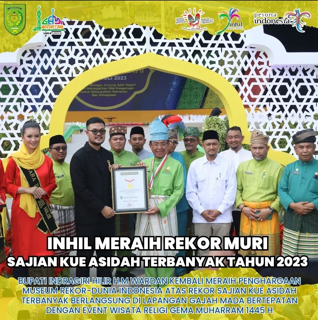 Pemkab Melalui Disparporabud Pamerkan Ribuan Kue Asidah, Bupati Wardan Terima Rekor Dunia Indonesia (MURI)