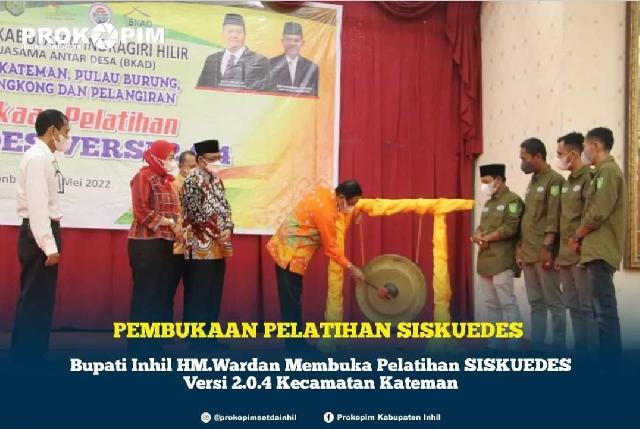 Bupati Inhil HM. Wardan Buka Pelatihan SISKUEDES Versi 2.0.4