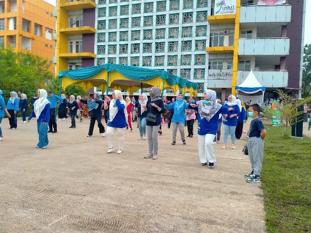 Gelar Senam Sehat di HKN ke 58, Bupati Inhil Berikan Apresiasi