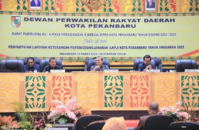 DPRD Pekanbaru Gelar Paripurna LKPj Wali Kota Pekanbaru