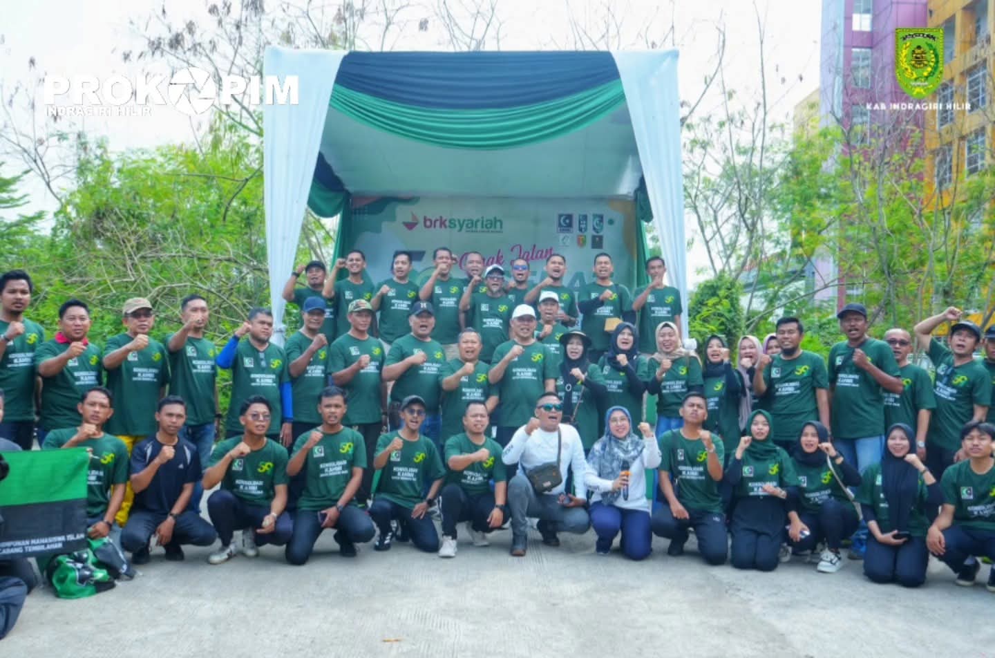 Bupati Herman Hadiri dan Lepas Gerak Jalan Sehat Milad KAHMI ke-59 di Inhil