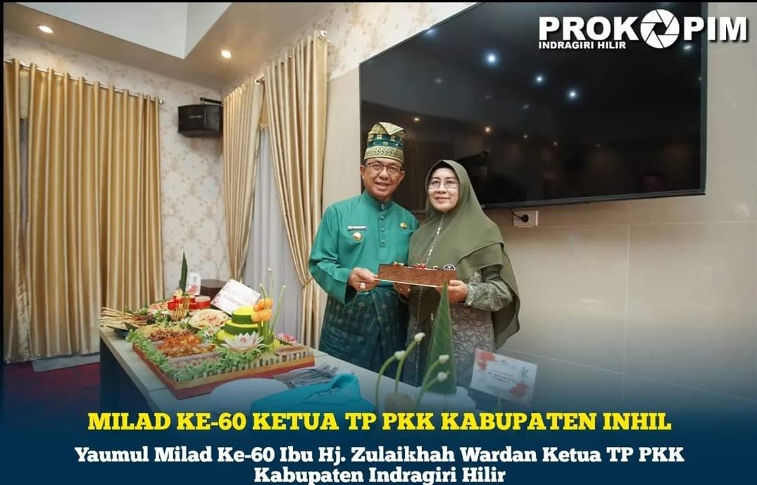Momen Milad ke-60, Ketua TP PKK Kabupaten Inhil Hj. Zulaikhah Wardan