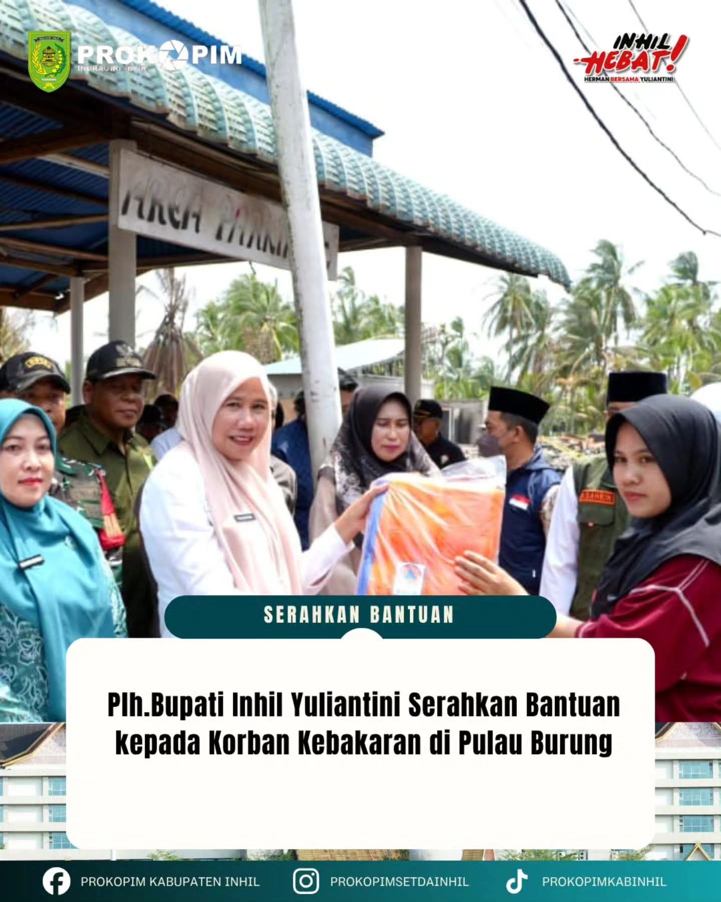 Plh Bupati Yuliantini Serahkan Bantuan untuk Warga Terdampak Kebakaran di Pulau Burung